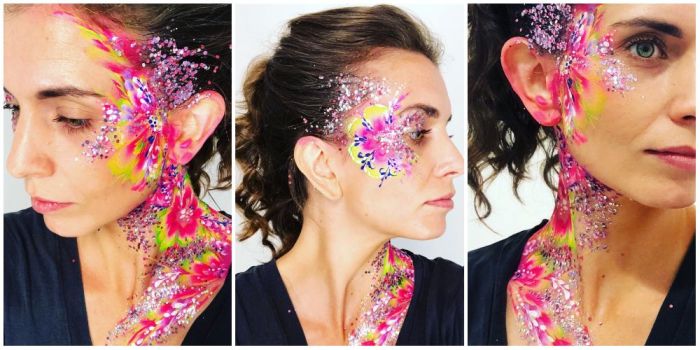 Face art sequin decor