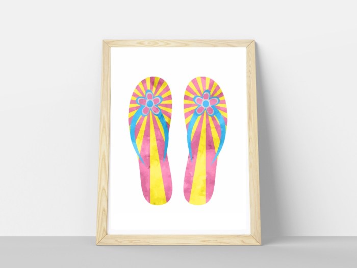 Flip flop wall art decor