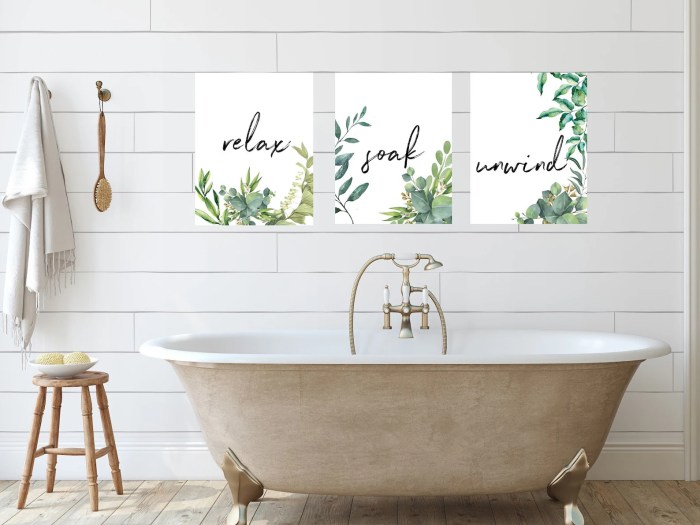 Bathroom wall art decor